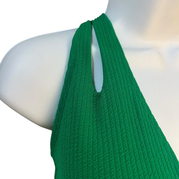 Becca Color Prism Textured One-Piece Swimsuit Green Women Medium NWT - Picture 4 of 10